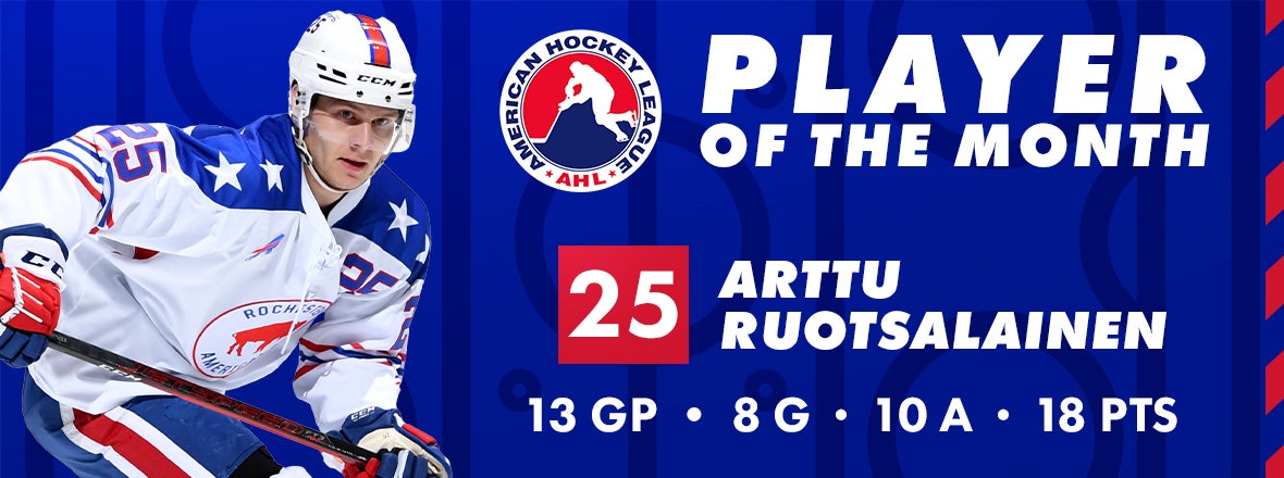 RUOTSALAINEN NAMED AHL PLAYER OF THE MONTH FOR MARCH