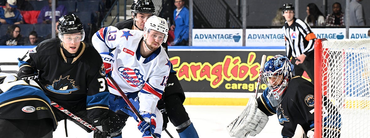 CLEVELAND POWER-PLAY TOO MUCH FOR AMERKS TO HANDLE