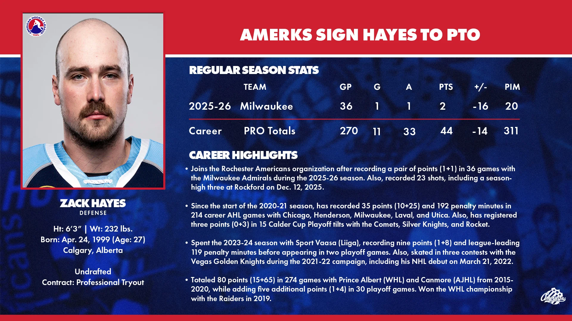 Amerks sign Hayes PTO 26_27.jpg