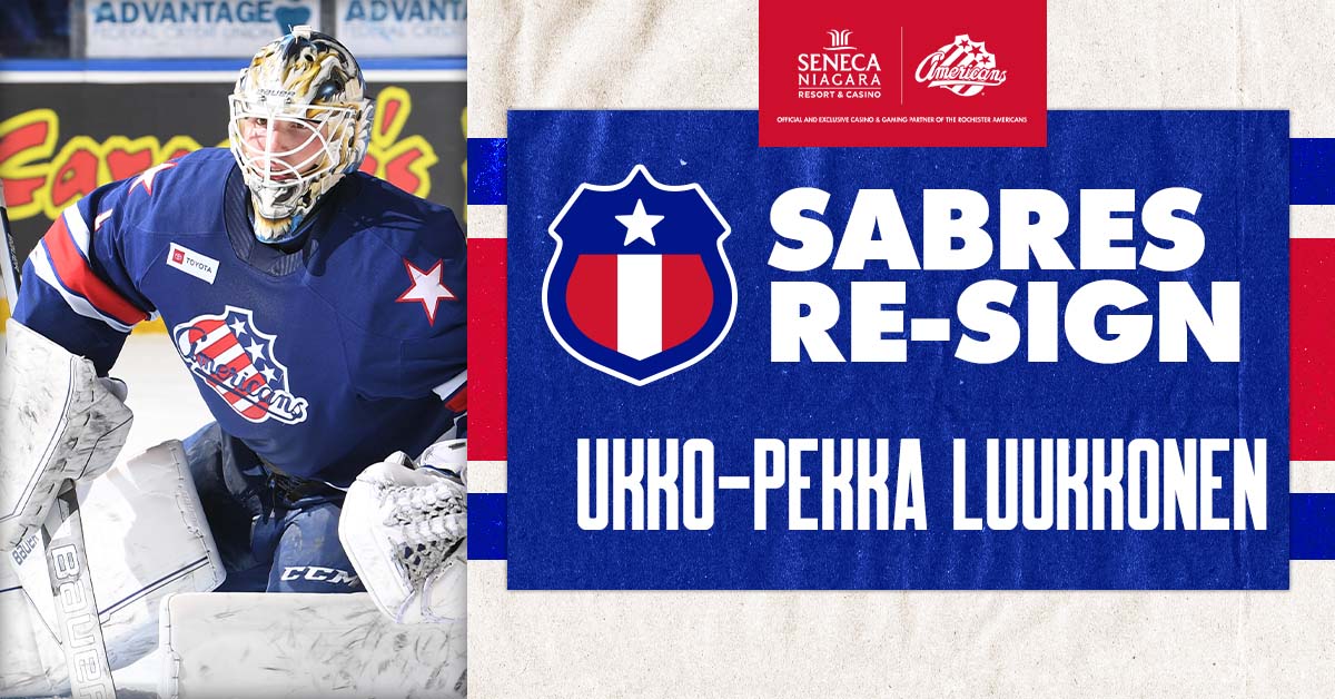 Sabres sign goaltender Ukko-Pekka Luukkonen to a two-year contract