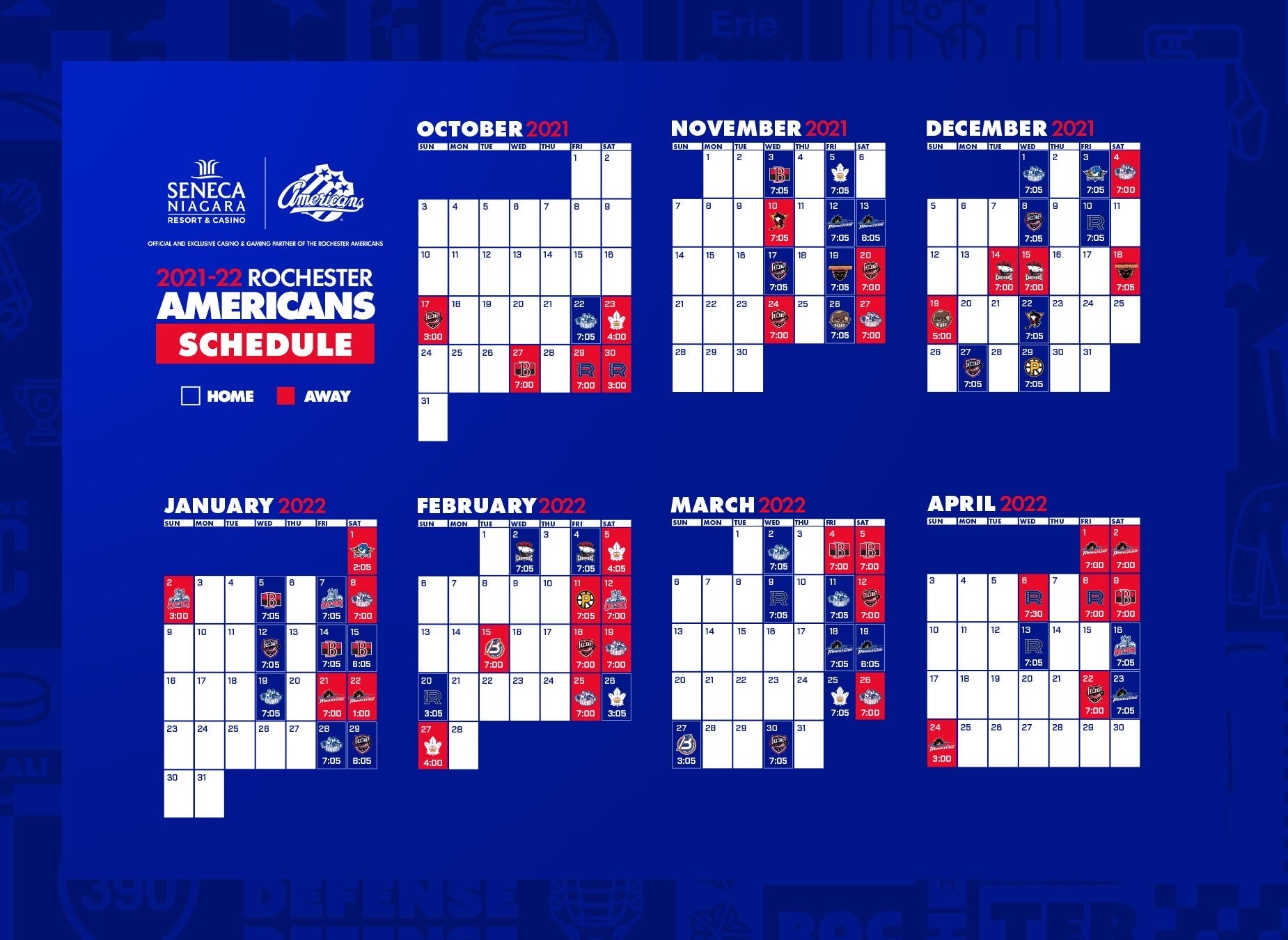 AMERKS ANNOUNCE 202122 REGULAR SEASON SCHEDULE Rochester Americans