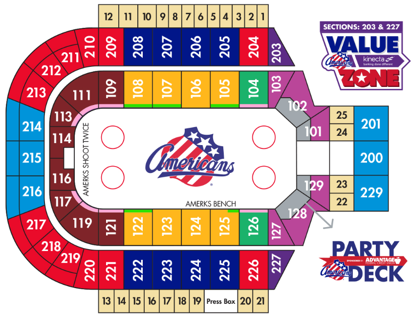 2023-24 Amerks Seating Chart