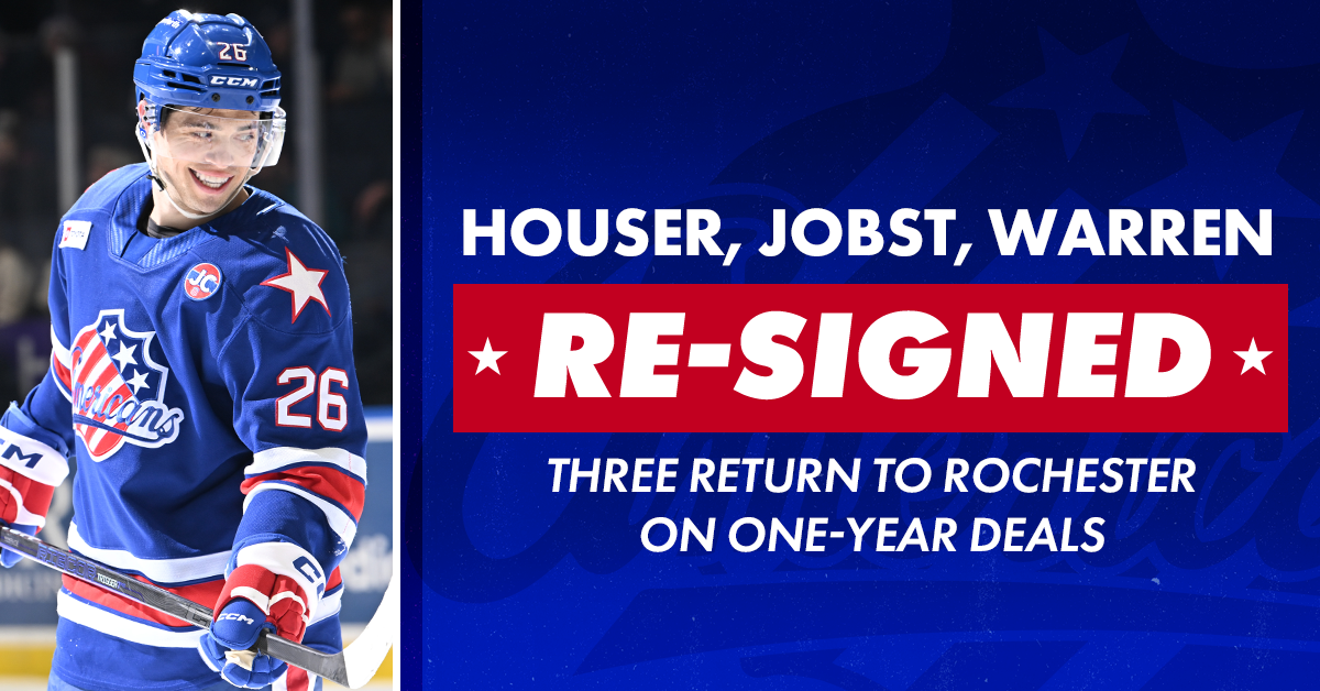 JOBST, WARREN AND HOUSER RETURN ON ONEYEAR DEALS Rochester Americans