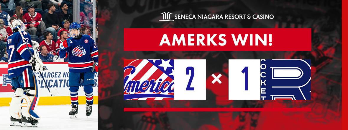 AMERKS OUTLAST ROCKET, 2-1, IN GOALTENDING DUEL