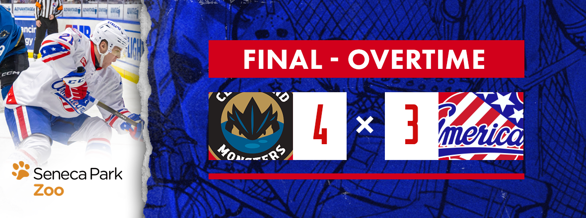 AMERKS CLOSE OUT HOMESTAND WITH OVERTIME LOSS TO MONSTERS