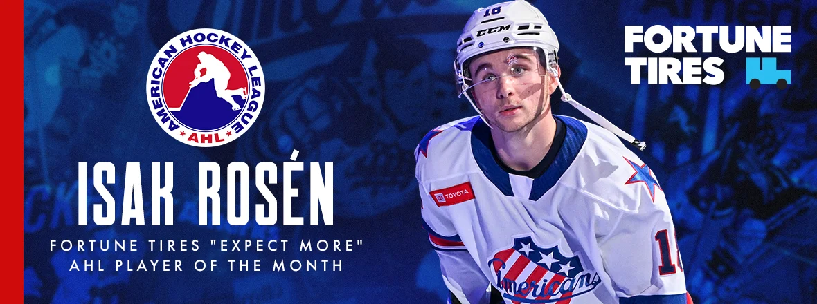 ROSÉN NAMED AHL PLAYER OF THE MONTH FOR OCTOBER 